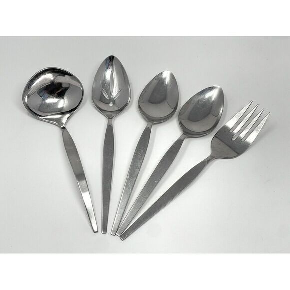 Oneida Community SATINIQUE Older Betty Crocker Serving Spoons Fork Ladle - Picture 1 of 10